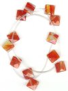 1 12x12mm Orange Quartz Faceted Square Drop